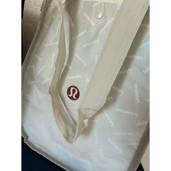 Lululemon Reusable Shopping Tote Bag Bundle Black White Small Medium Set of 2 - Picture 2 of 4